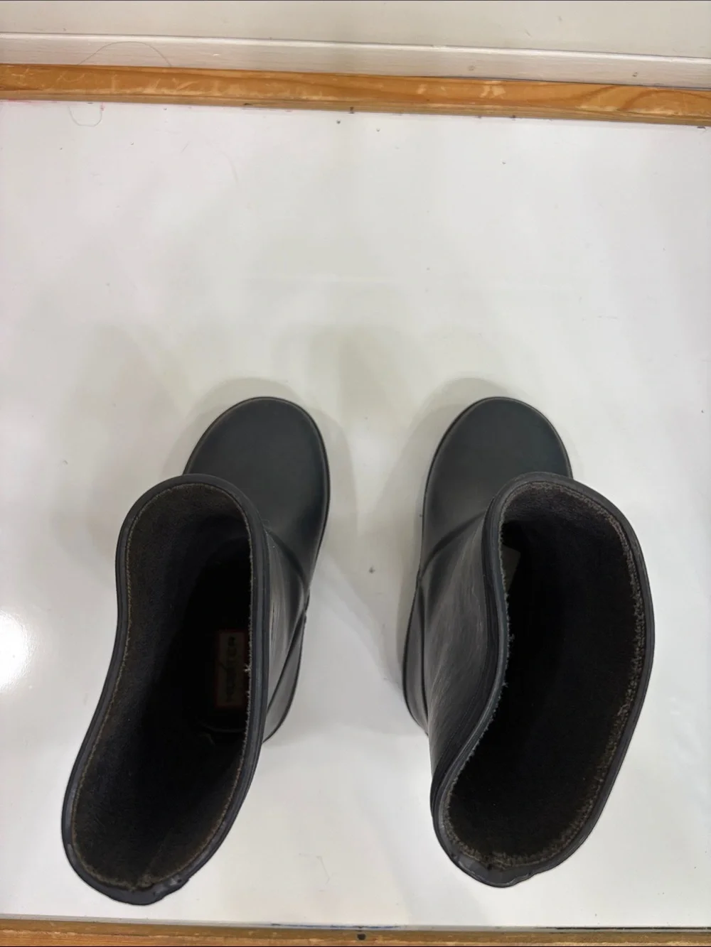 Hunter Kids Navy Blue Rain Boots with Red Logo Trim